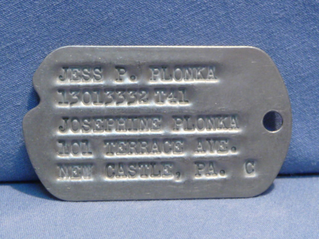 Original WWII US GI Next-Of-Kin Dog Tag