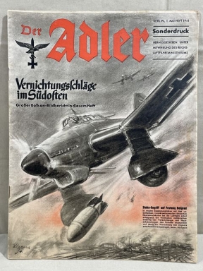 Original WWII German Luftwaffe Magazine Der Adler, May 1941