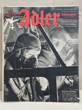 Original WWII German Luftwaffe Magazine Der Adler, January 1944