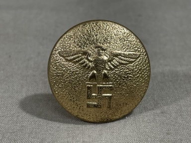 Original Nazi Era German NSDAP GOLD Belt Ramp Button, 21mm RZM Marked