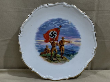 Original WWII German Decorative Plate, SA Soldiers (C.T. Tielsch-Altwasser)