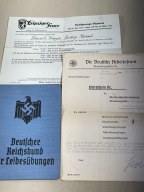Original Nazi Era German DRL Member's ID/Dues Book PLUS