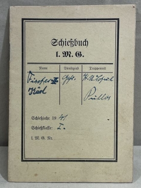 Original WWII German Soldier's Schiebuch (Shooting Book) for Light MG