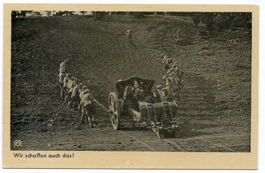 Original WWII German Military Themed Postcard, Heavy Howitzer