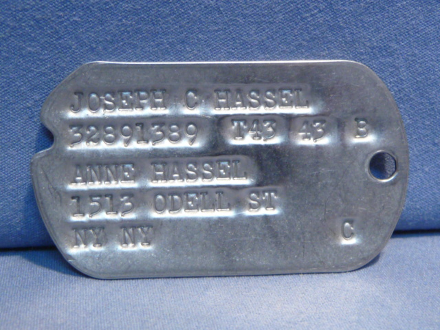 Original WWII US GI Next-Of-Kin Dog Tag