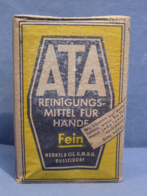 Original WWII German ATA Brand Washing Soap, R.Pfg. Priced!