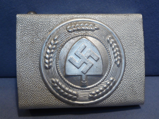 Original Nazi Era German Aluminum RAD Belt Buckle, 2-Piece Construction