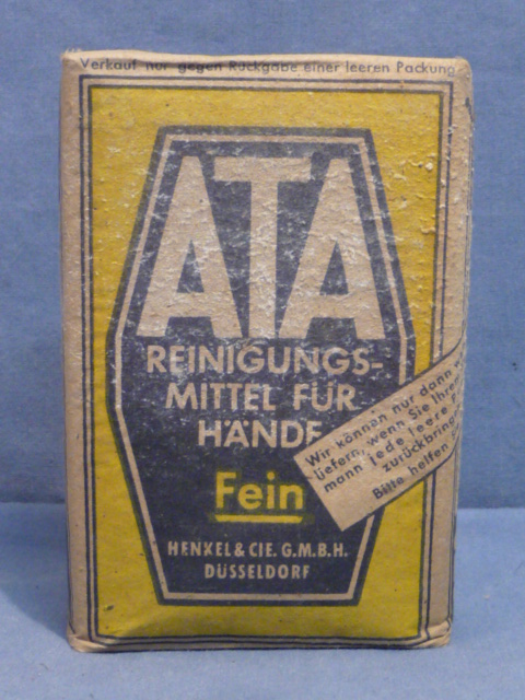 Original WWII German ATA Brand Washing Soap, R.Pfg. Priced!