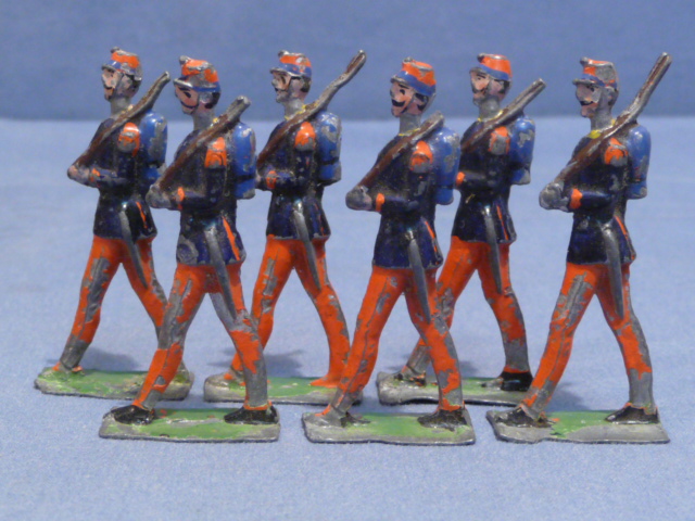 Original Nazi Era German Set of 6 Lead Flats, Foot Soldiers