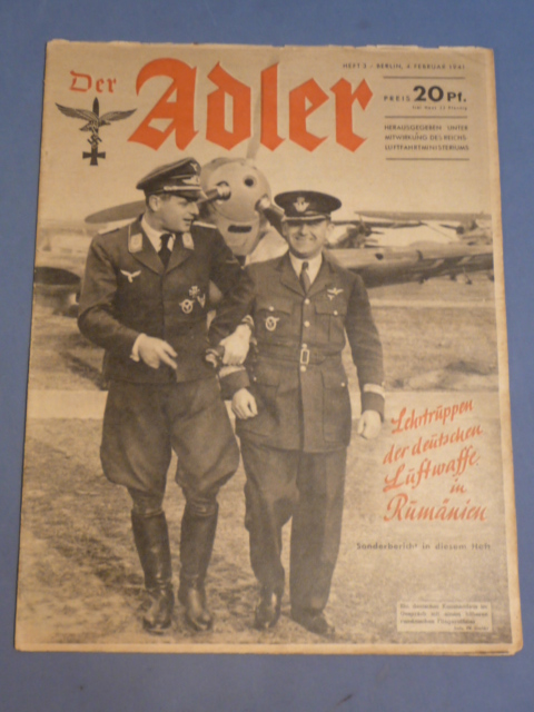 Original WWII German Luftwaffe Magazine Der Adler, February 1941