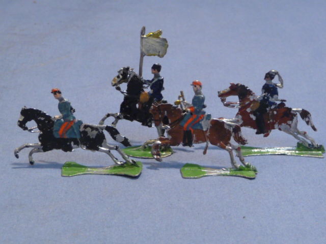 Original Nazi Era German Set of 4 Lead Flats, Mounted Soldiers