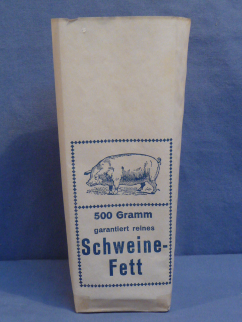 Original WWII Era German Paper Sack for 500 Grams of Pork Fat