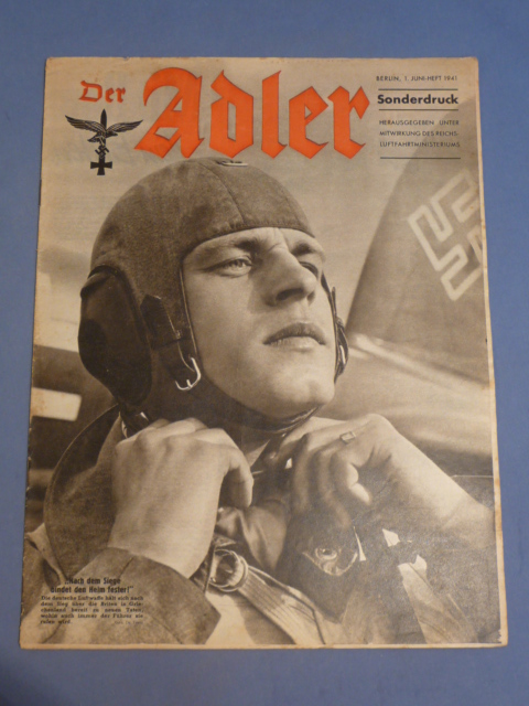 Original WWII German Luftwaffe Magazine Der Adler, June 1941