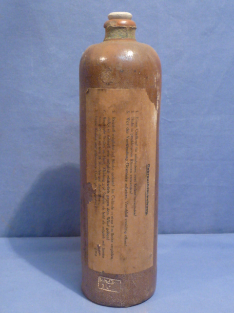 Original WWII German Tear Gas Bottle w/Lid