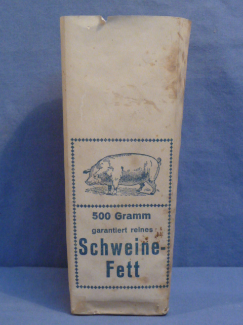 Original WWII Era German Paper Sack for 500 Grams of Pork Fat