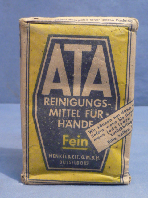 Original WWII German ATA Brand Washing Soap, R.Pfg. Priced!