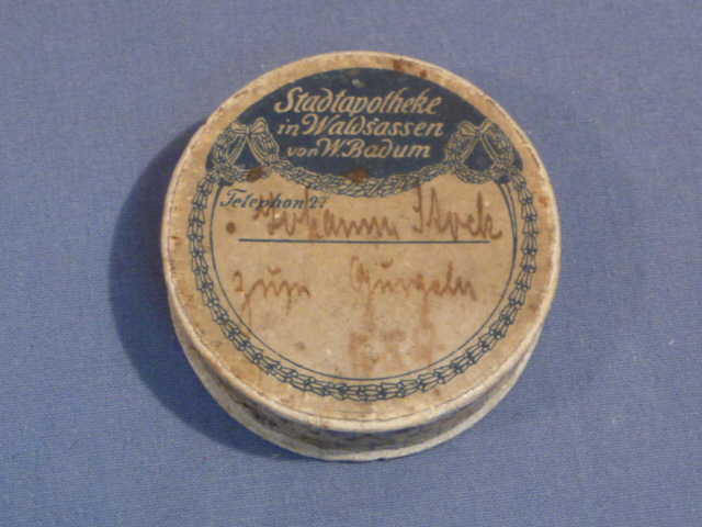 Original WWII Era German City Pharmacy Small Cardboard Container