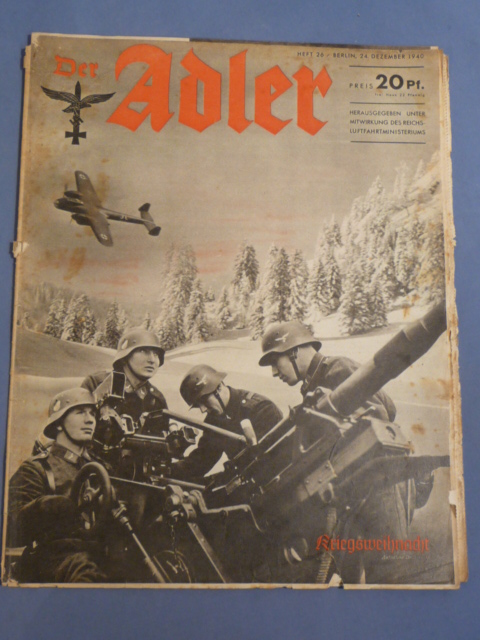 Original WWII German Luftwaffe Magazine Der Adler, December 1940