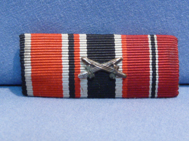 Original WWII German 3-Position Ribbon Bar, Iron Cross 2nd Class