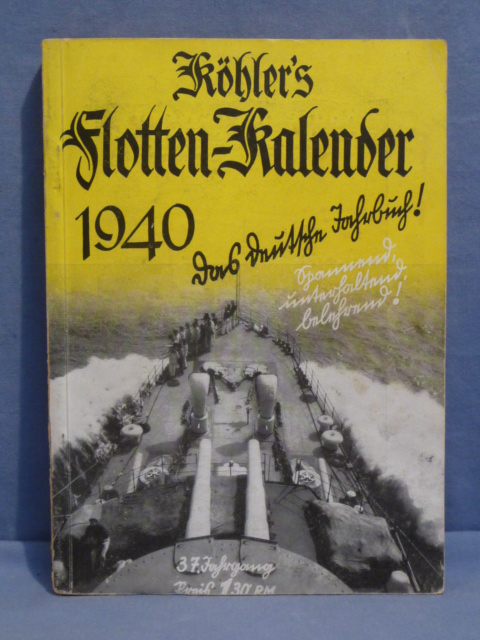 Original WWII German Fleet Calendar 1940 Book, Flotten-Kalender