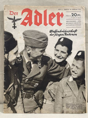 Original WWII German Luftwaffe Magazine Der Adler, February 1941