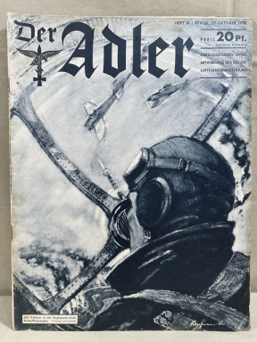 Original WWII German Luftwaffe Magazine Der Adler, October 1939