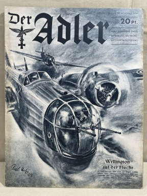 Original WWII German Luftwaffe Magazine Der Adler, November 1939