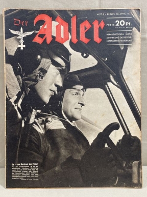 Original WWII German Luftwaffe Magazine Der Adler, October 1941