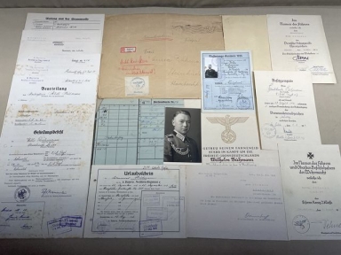 Original WWII German Documents and Photo Set to Fallen Soldier, Mailed to Family