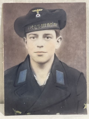 Original WWII German Kriegsmarine (Navy) Soldier's Colorized Photograph