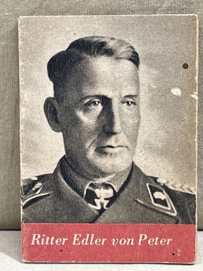 Original WWII German WHW Donation Booklet, SP Gun Officer Ritter Edler von Peter
