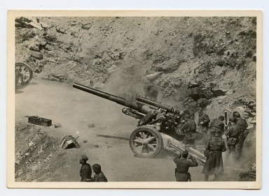 Original WWII German Our Waffen-SS Series Photo Postcard, Artillery on a Pass Road