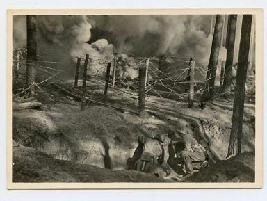 Original WWII German Our Waffen-SS Series Photo Postcard, Sturmpioniere Cut a Breach