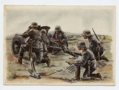 Original WWII German Panzer Abwehr (Anti-Tank) Postcard, SS-Feldpost