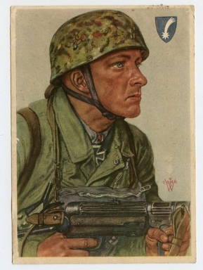 Original WWII German Personality Postcard, Fallschirmjger Feldwebel Arpke