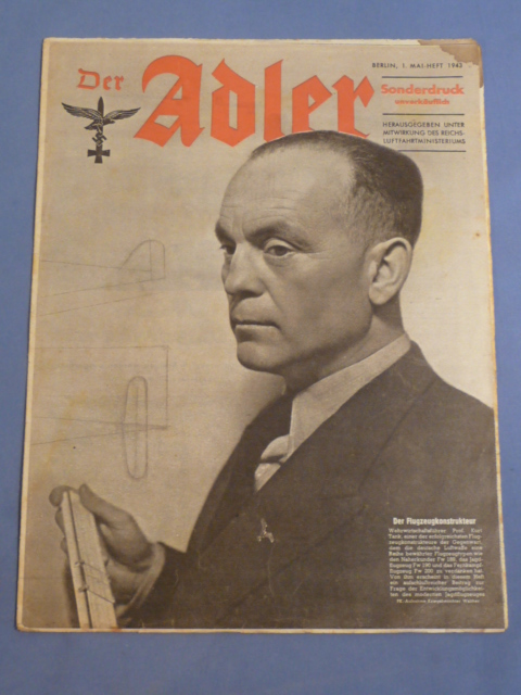 Original WWII German Luftwaffe Magazine Der Adler, May 1943