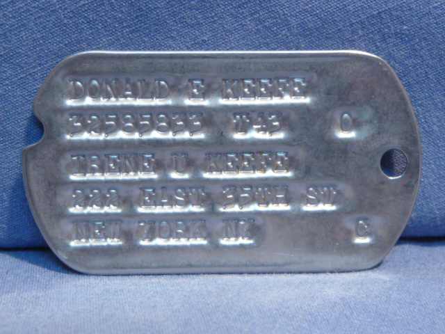Original WWII US GI Next-Of-Kin Dog Tag