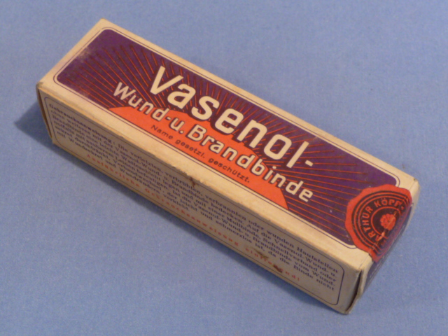 Original WWII German Medical Bandage, Vasenol Wound and Burn