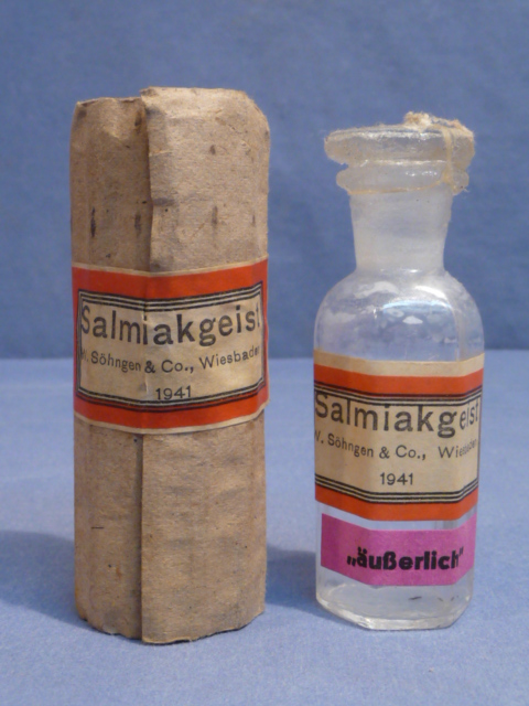 Original WWII German Bottle of Ammonia in Sleeve, Salmiakgeist