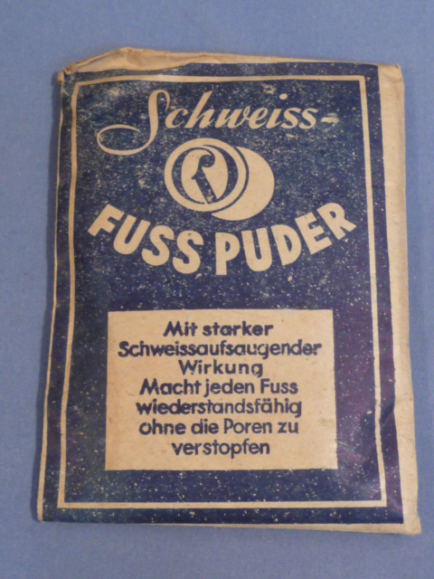 Original Nazi Era German Schweiss-Foot Powder Packet, FUSS PUDER