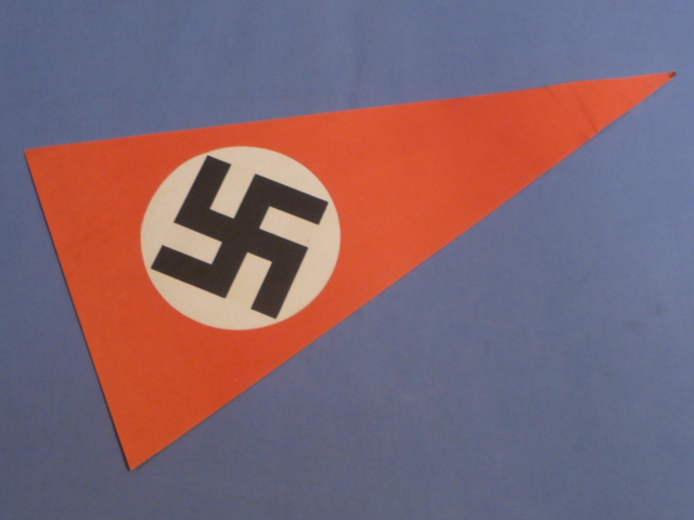 Original Nazi Era German Paper Party Rally Pennant Flag