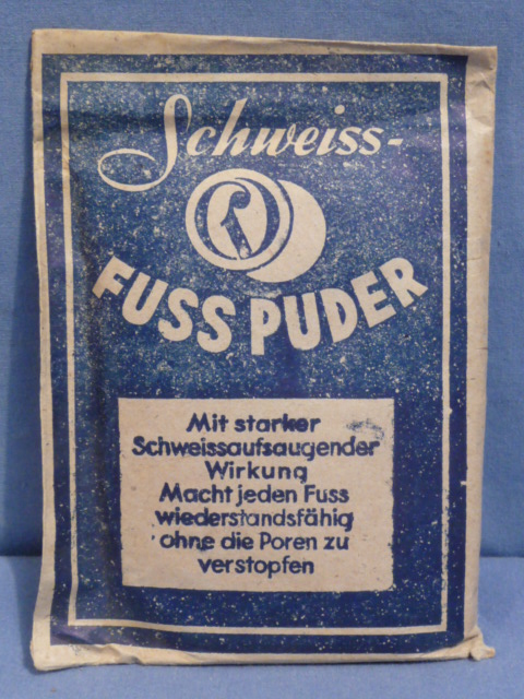 Original Nazi Era German Schweiss-Foot Powder Packet, FUSS PUDER