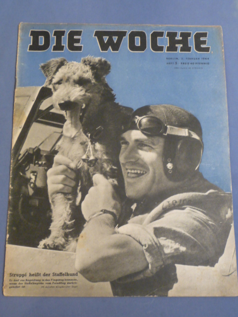 Original WWII German Magazine Die Woche, February 1944