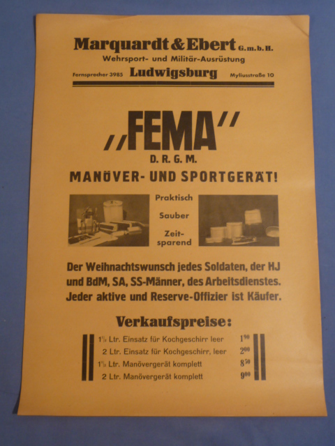Original Pre-WWII German FEMA Advertisement Poster
