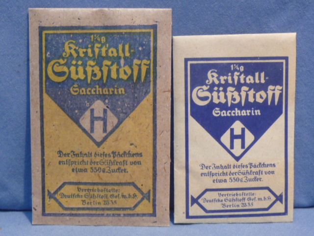 Original WWII Era German Blue & Yellow Packets of Saccharin