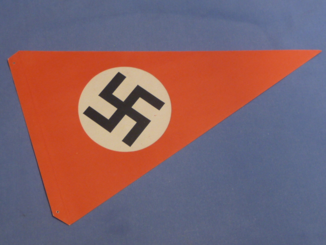 Original Nazi Era German Paper Party Rally Pennant Flag for Hanging