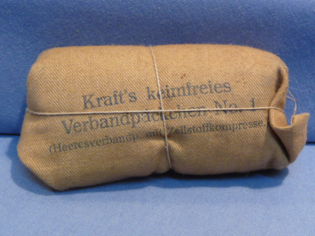 Original WWII Era German 1st Aid Bandage, Verbandpackchen No. 1