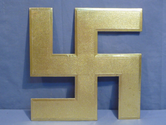 Original Nazi Era German Large Decorative Gold Swastika