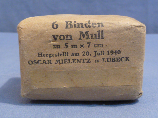 Original WWII German Medical Item, 6 Binden von Mull (Gauze Bandages)
