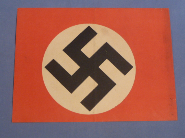 Original Nazi Era German Paper Party Rally Flag, UNUSED!